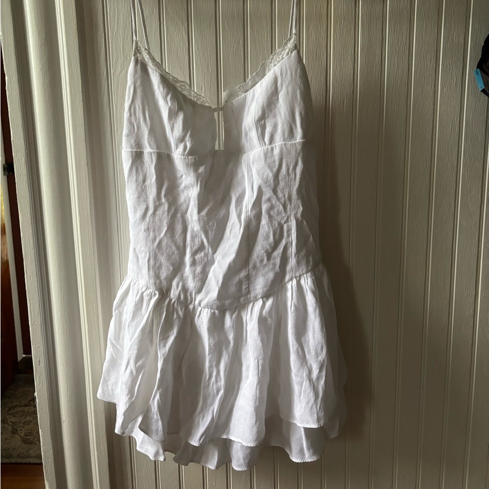 Cotton Candy LA White Dress with lace trim! Size S
